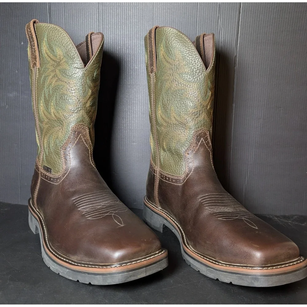Justin Men's Driller Stampede SE4688 Western Steel Toe Work Boots 14 EE